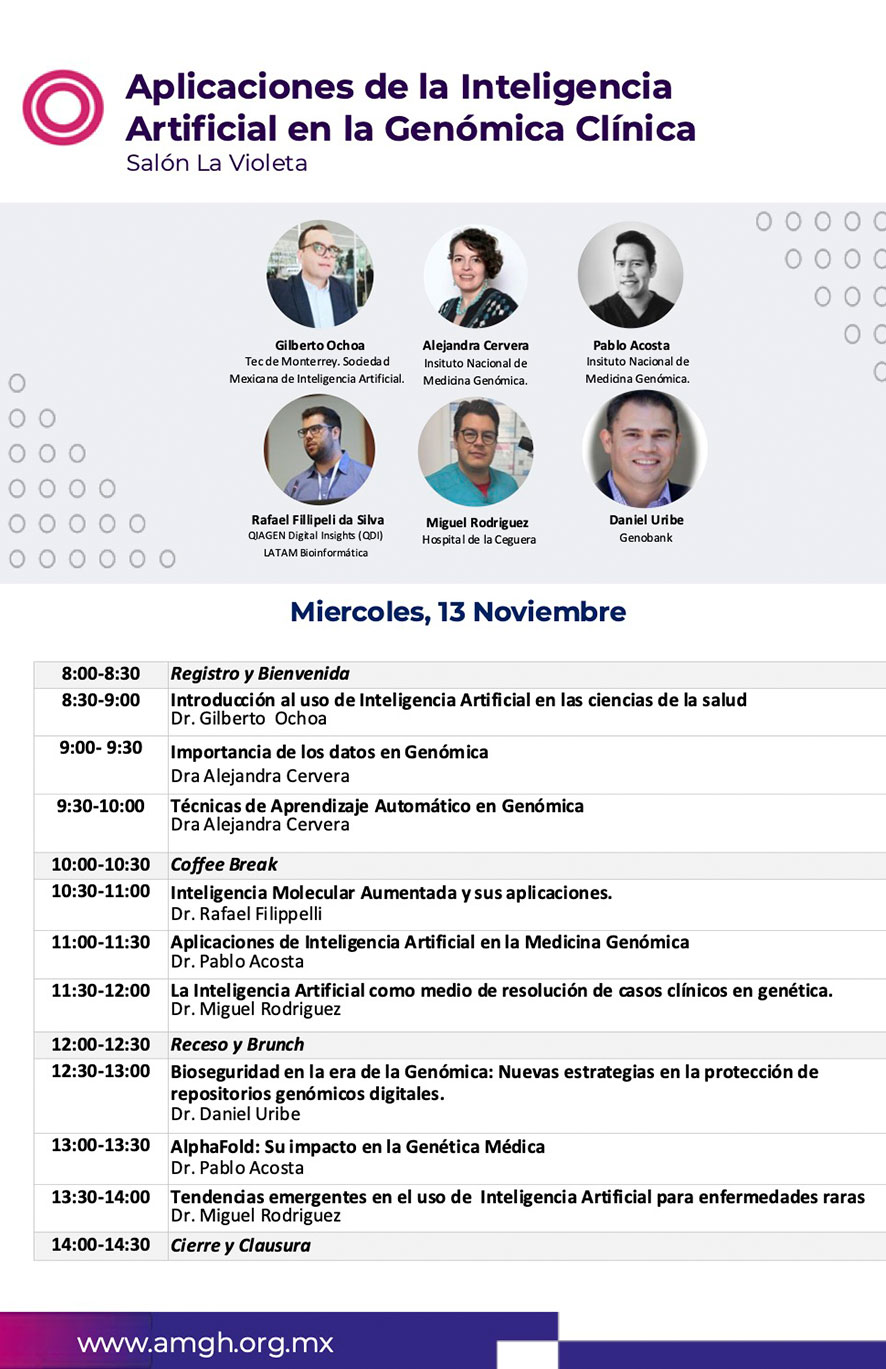 Curso precongreso del XLIX Congreso Nacional de Genética Humana, Aplicaciones de la Inteligencia Artificial en la Genómica Clínica